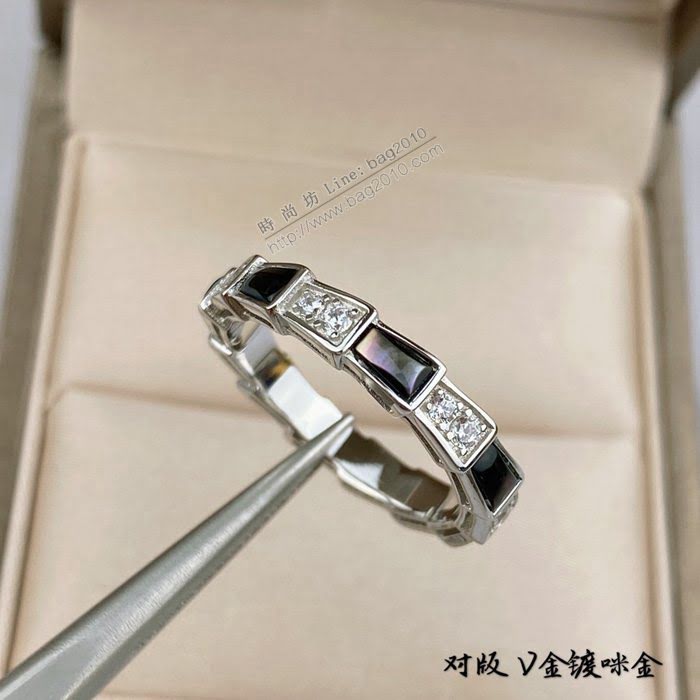Bvlgari飾品 寶格麗天然灰貝貝殼蛇戒指  zgbq3299